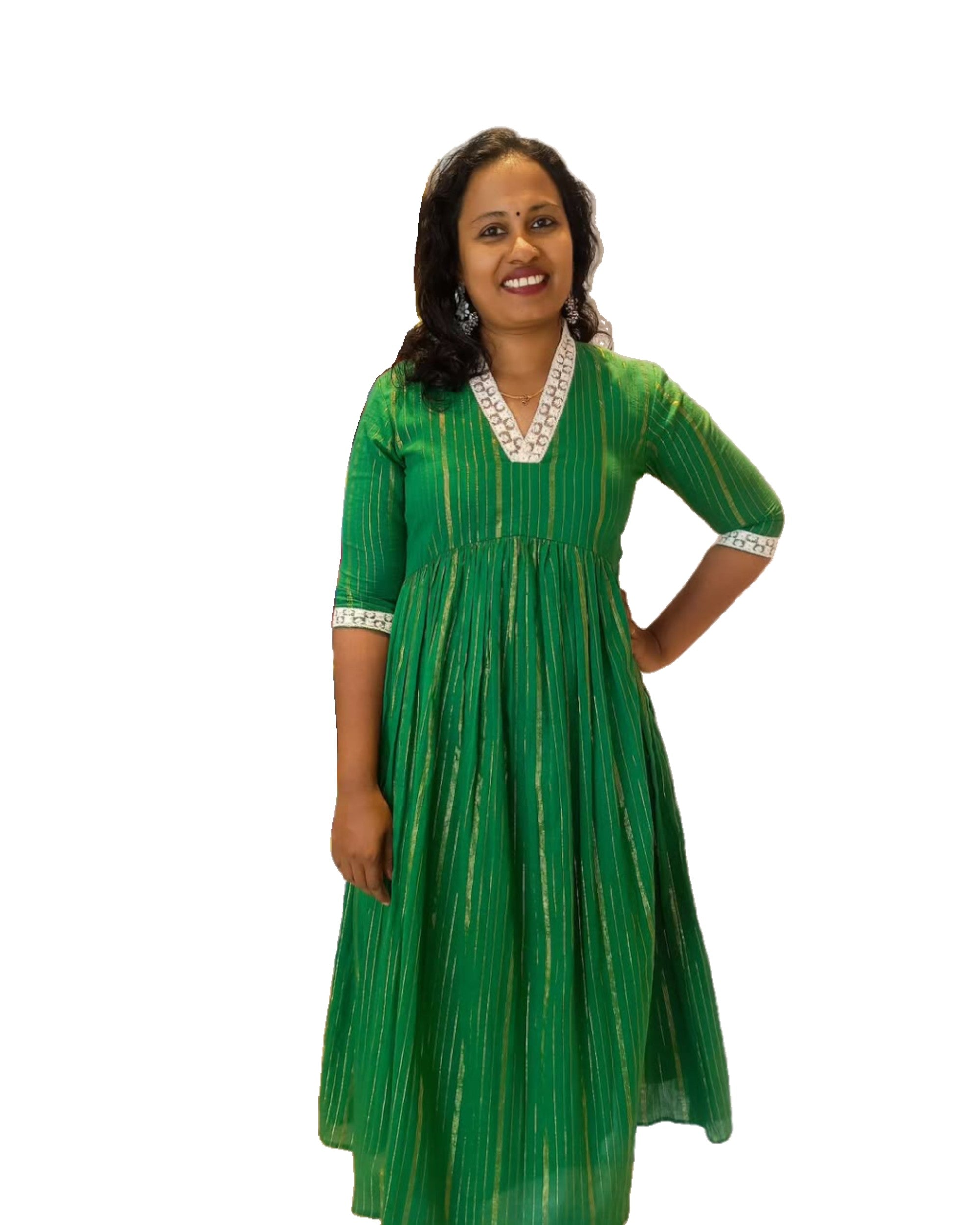 green collar kurti