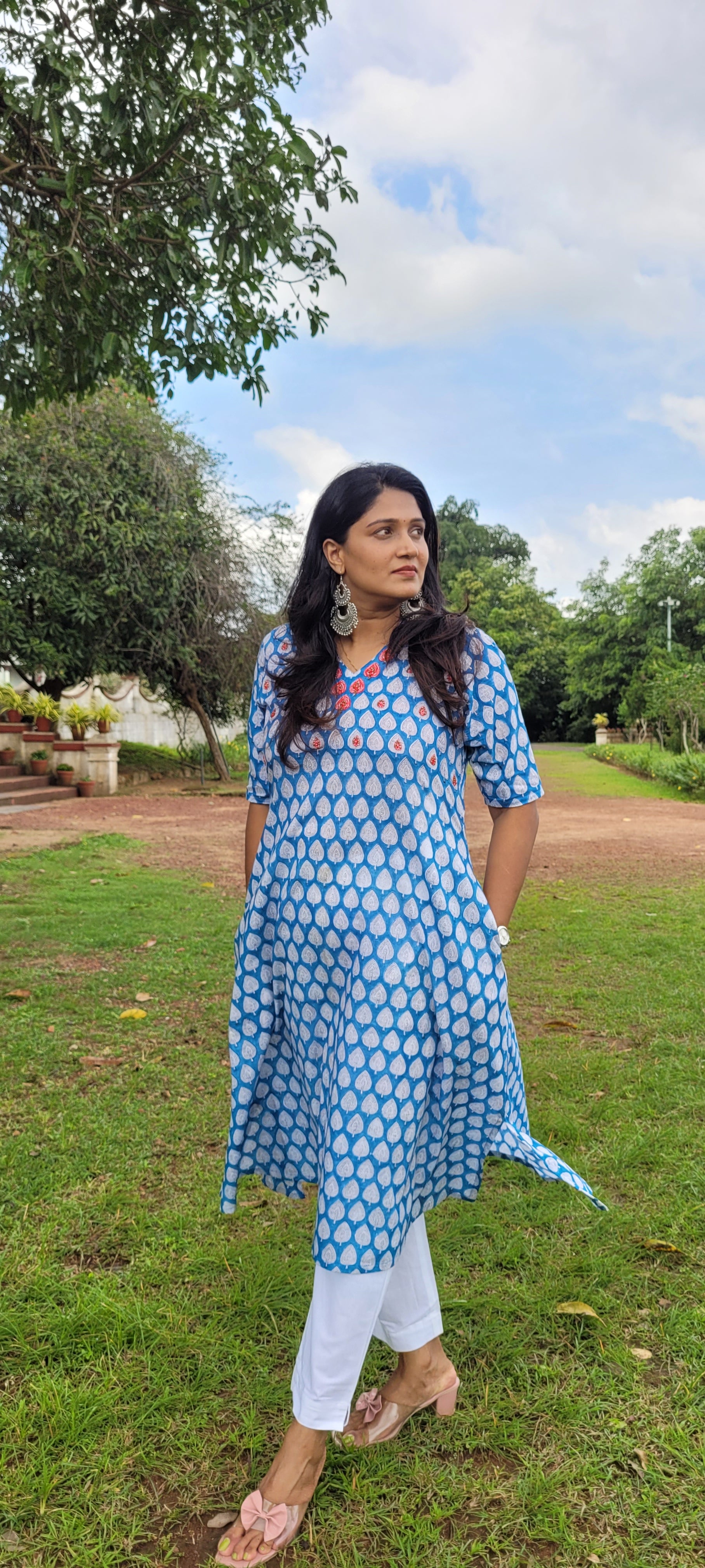 Blue Embroidery kurti