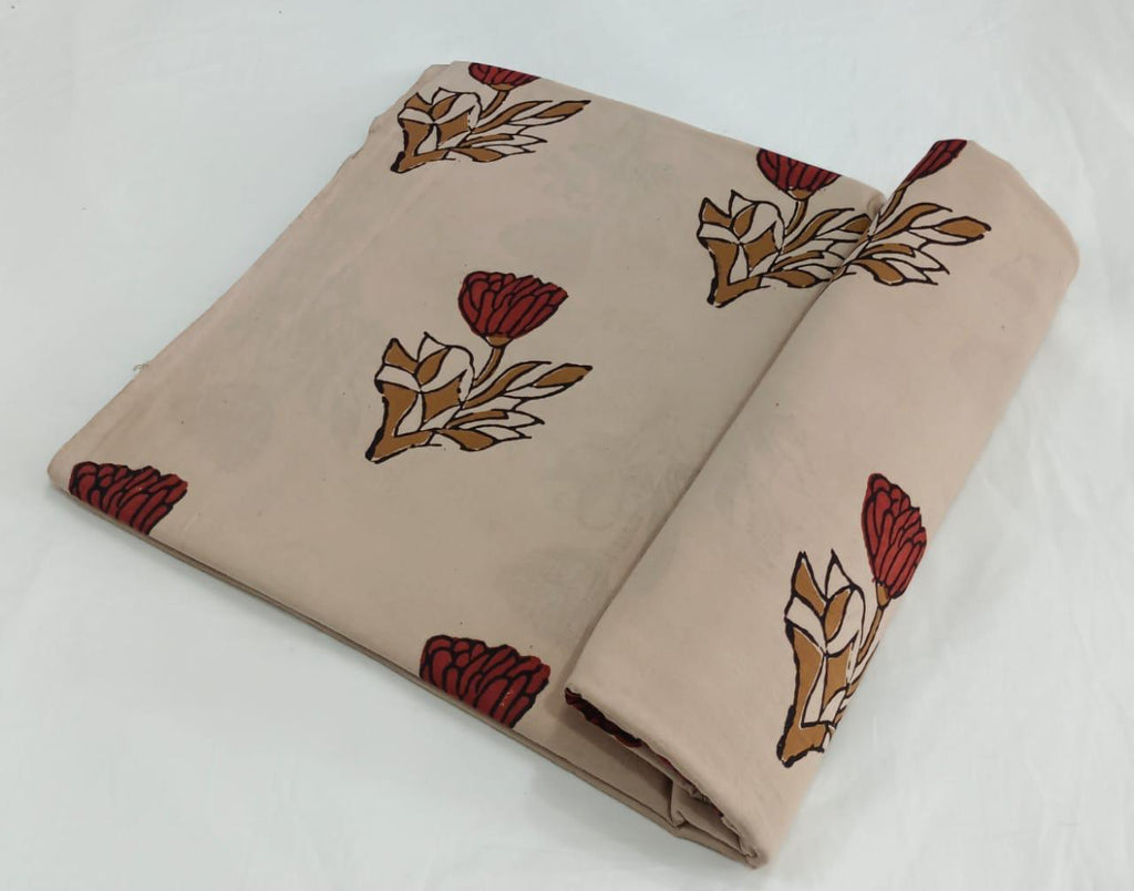 Blockprint- Beige floral design