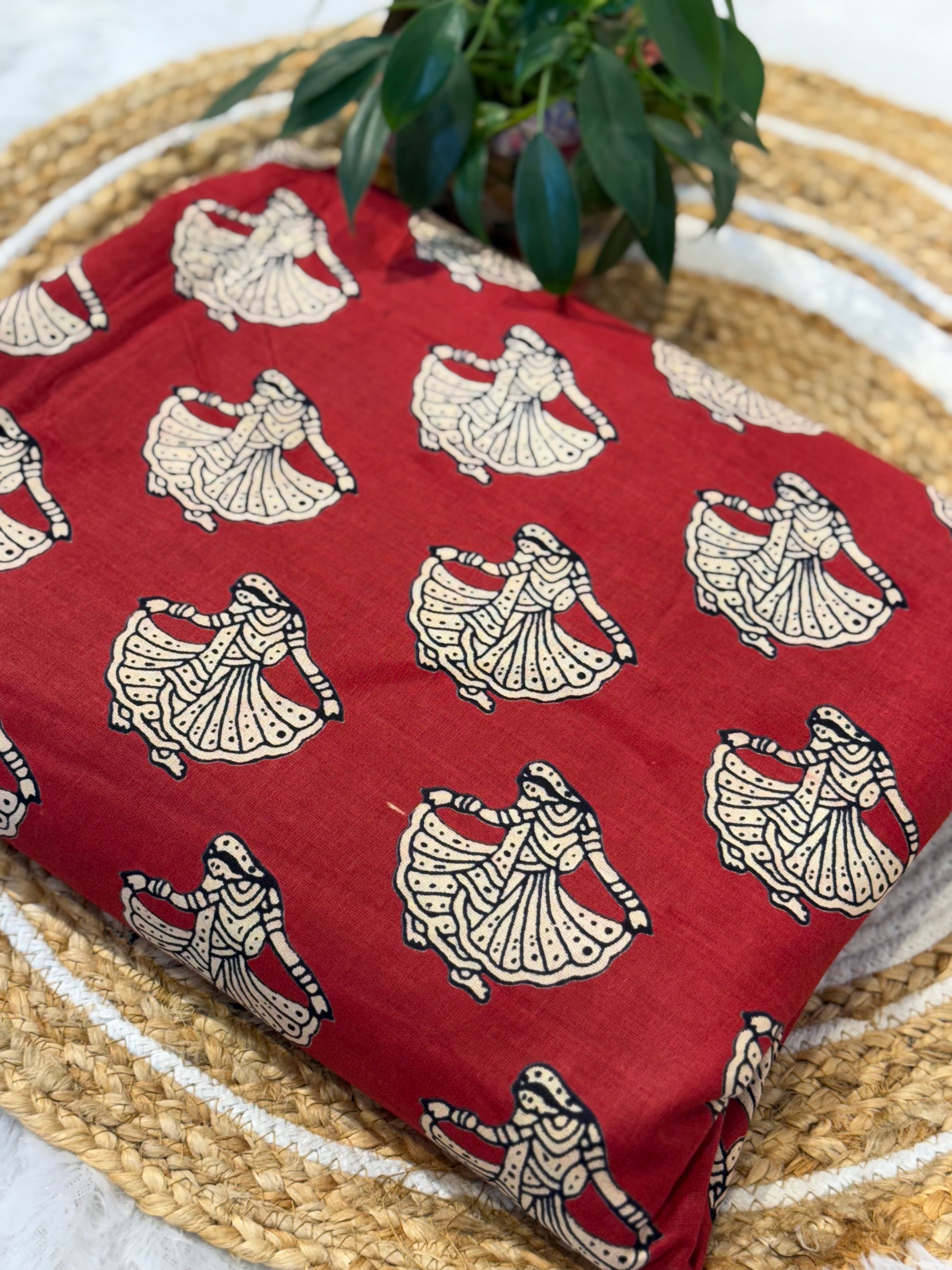 Maroonish Red cotton fabric _ 010
