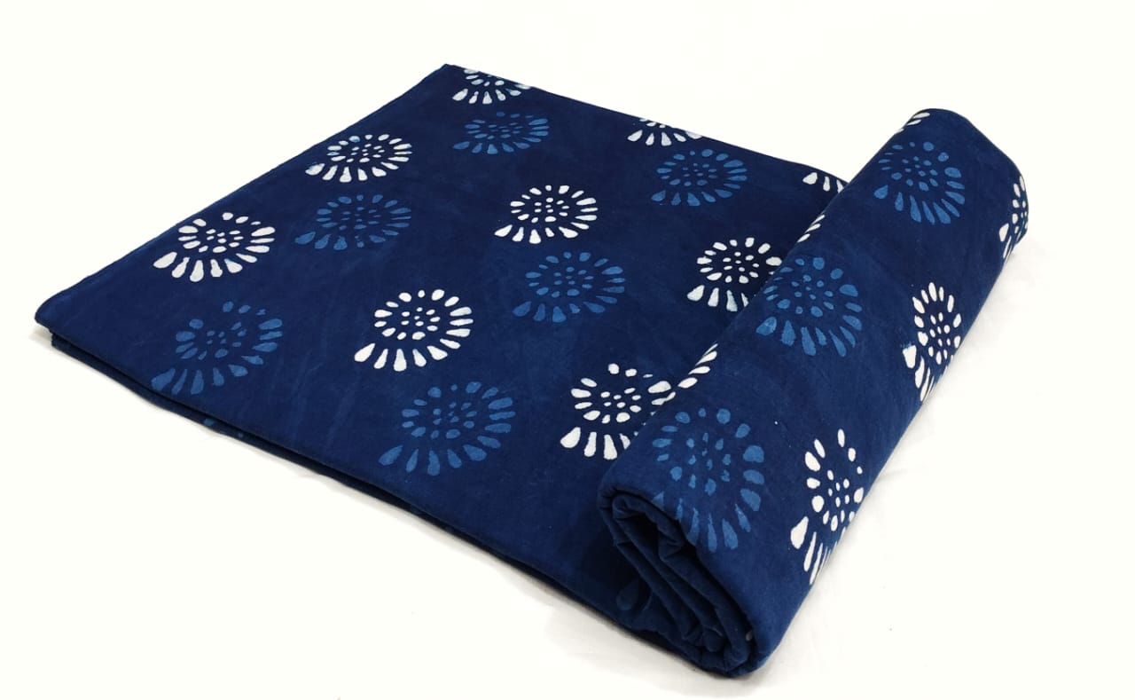 Block print - Indigo Spiral