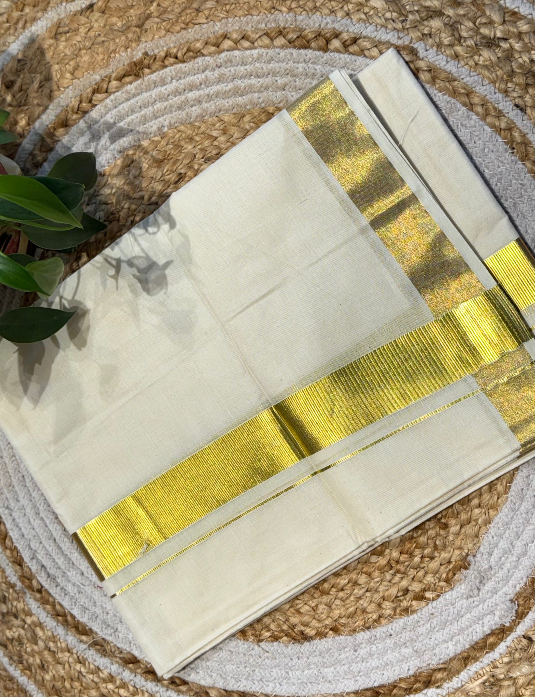 golden kasavu double mundu _ DM5565