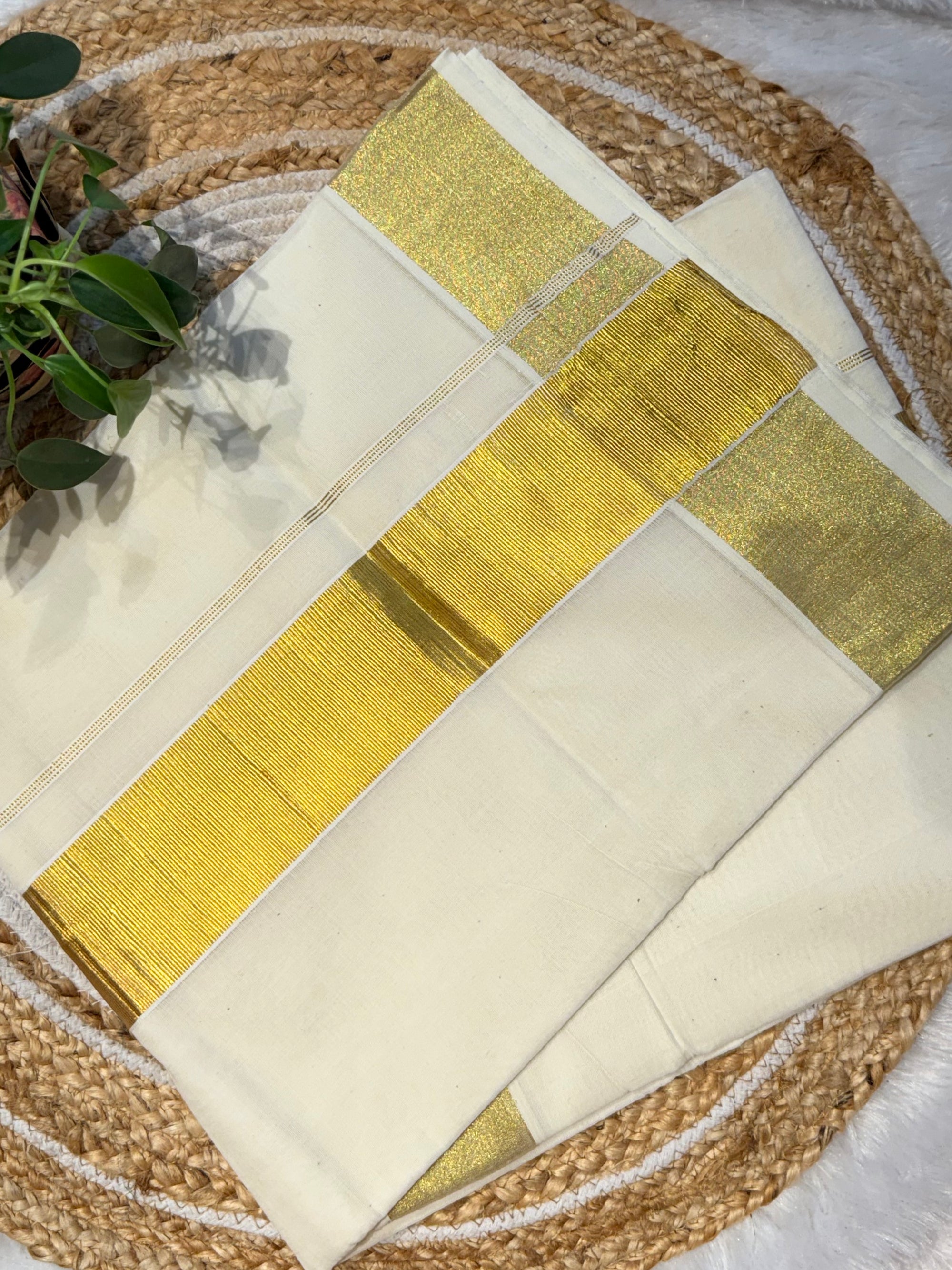 Golden kasavu set saree